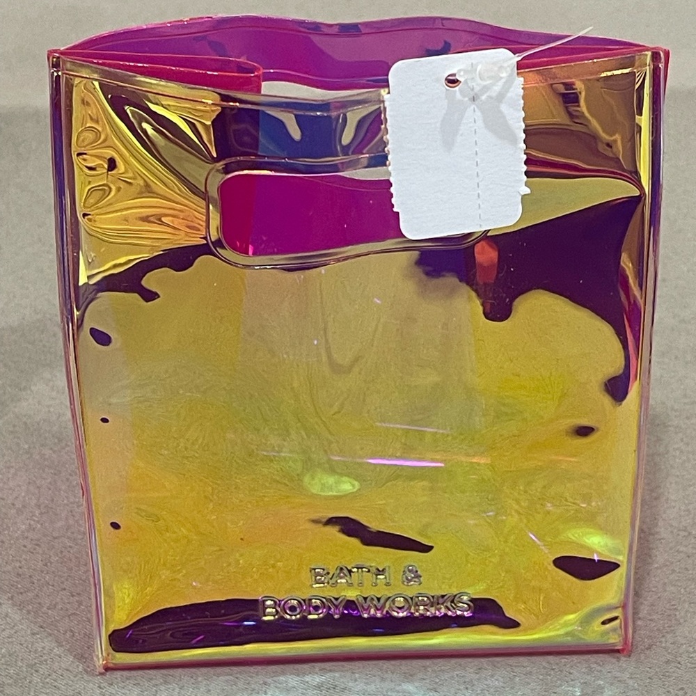 ❗️RARE❗️BATH &BODY WORKS ❤️ Pink Iridescent Reusable Mini Gift bag